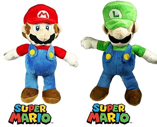 Mario Plush Toy Set Bundle contains Super Mario Bros Mario And Luigi 12 Inch Plush