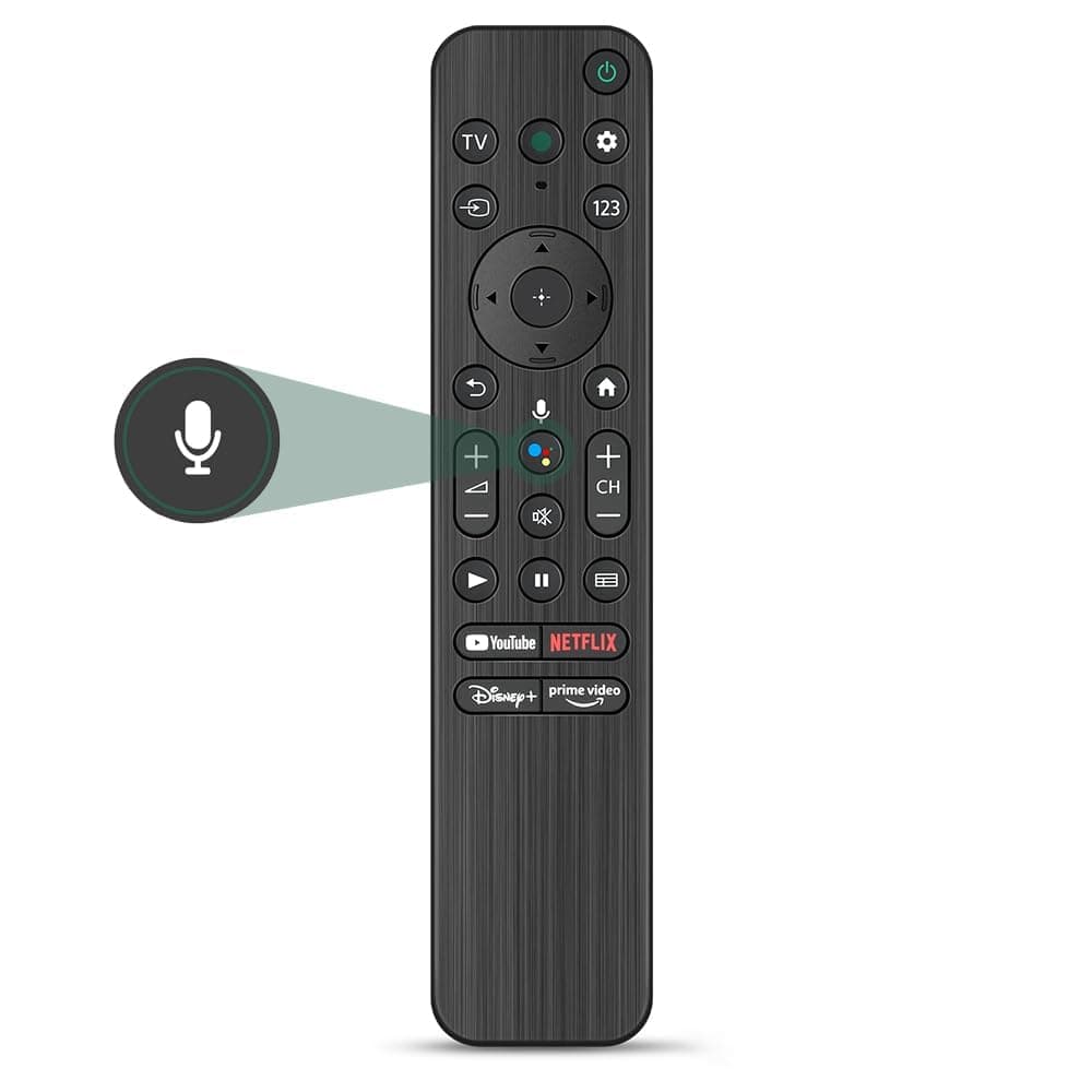 KPDP Remote Compatible with Sony Smart TVs – Original RMF-TX800P Model Replacement Remote for OLED QLED FHD Android Televisions with Google Assistant and Voice Command Feature Pairing Required