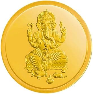 24K (999) Purity Lord Ganesh Gold Coin 2 Gms