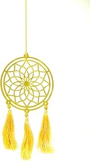 MH VILLA Acrylic Dream Catcher Car Hanging - Mirror and Interior Decoration Accessory - Flower Design - Bronze