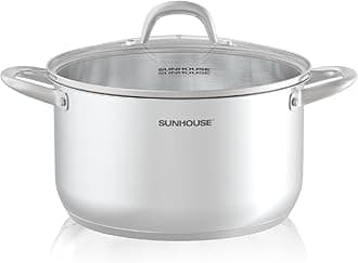 8 Quart Stock Pot with Lid - 3-Ply Bottom Stainless Steel Pasta Cooking Canning Dutch Oven Pot - Induction Compatible for All Stovetops - Dishwasher Safe & Oven Safe