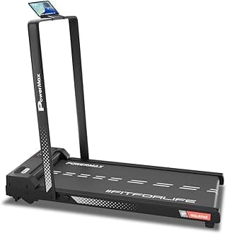 PowerMax Fitness Walkpad 3HP Compact Motorized Treadmill for Home-Office Use with Remote Control,Joggingpad for Max User 110Kg,Top Speed 10Km/H,1000X400Mm Running Deck,LED Display,iPad Holder,Black