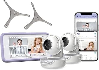 HUBBLE CONNECTED Touch Twin 5" Smart Baby Monitor with Camera and Audio, WiFi Baby Camera Monitor with Flexible Wall Mount; Pan Tilt Zoom; 2Way Talk, Interactive Smart HD Monitor & Smartphone App