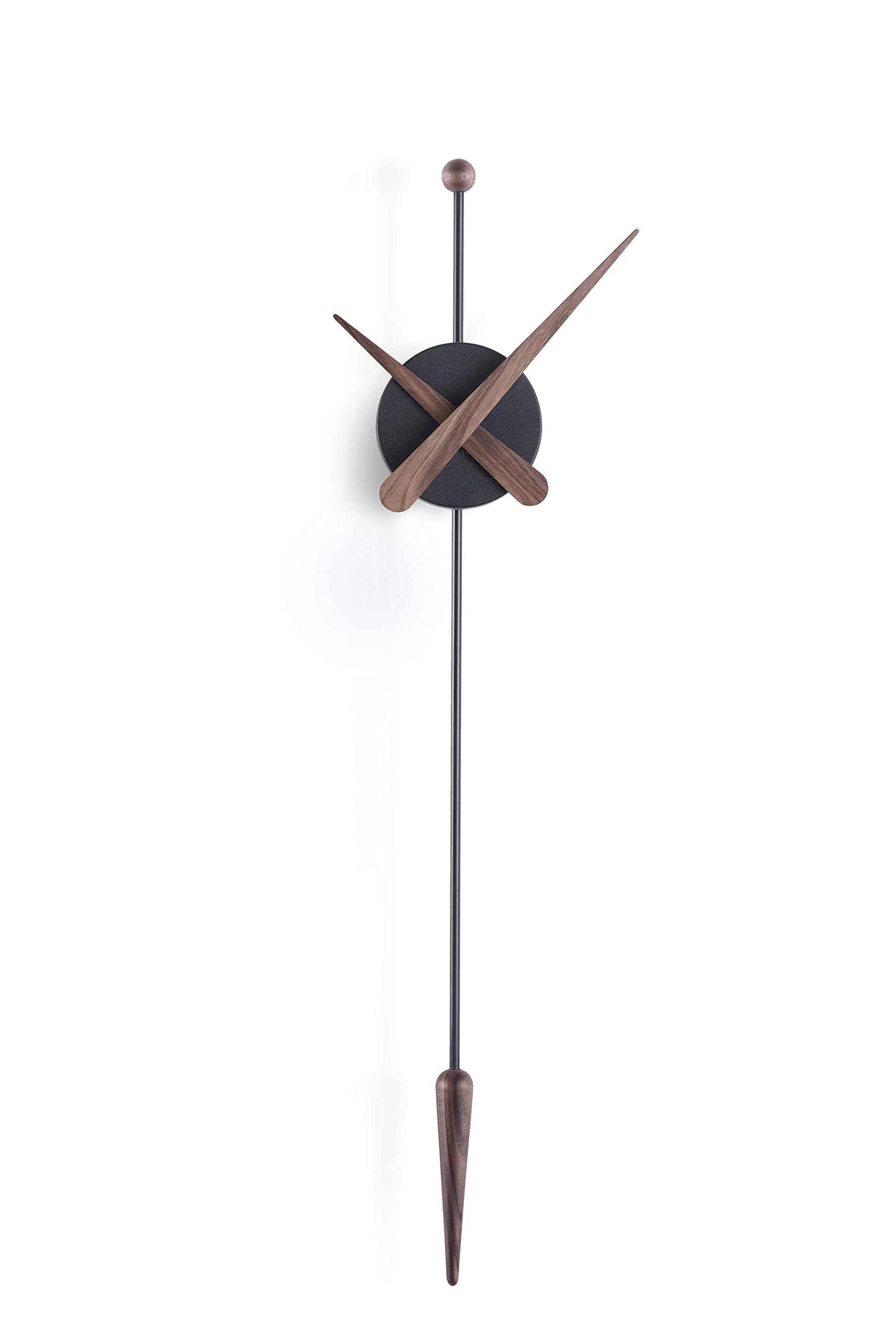 NOMON Wall Clock Design PTANN, Black, Dark Brown (Walnut), Light Brown (Oak), Design