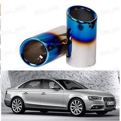 Chioimie Titanium Blue Exhaust Muffler Tail Pipe Tip Tailpipe for Audi A4 B8 2009-2014