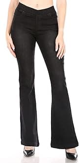 Flare Jeans for Women Ladies Elastic Pull-On Skinny Flared Bootcut Denim Jeggings