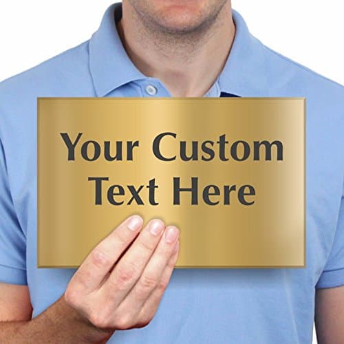Brass Sign, Custom Text [Your Special Message Here. Up to 7 Lines of Text], Cymbalic Brass Sublimated, 11" x 7"