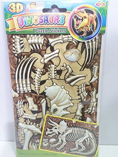 Dinosaur Puzzle Stickers Triceratops 3D style