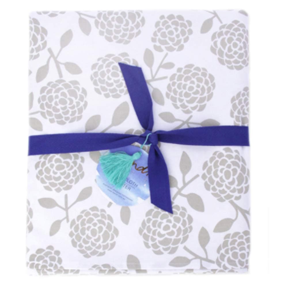 Dandi 6 Seater Oilcloth Tablecloth, Hydrangea Oatmeal