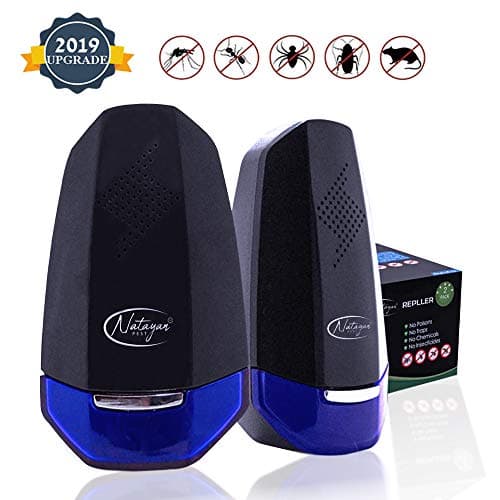 NATAYAN Ultrasonic Pest Repeller Plug - Electronic Insect Repellent, Indoor Plug-in Repels Rodents w/Nightlight Feature & Bonus Pest Reject Remedies - 2 Pack