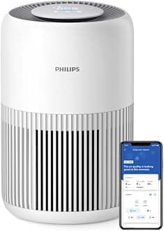 Philips AC0950 Smart Wifi Air Purifier For Home,Real Time AQI Display,Covers Upto 300 Sqft(30M2) With CADR 250 M3/H,HEPA Filter With Activa Carbon,Scheduler Feature Connected With Air + APP,White