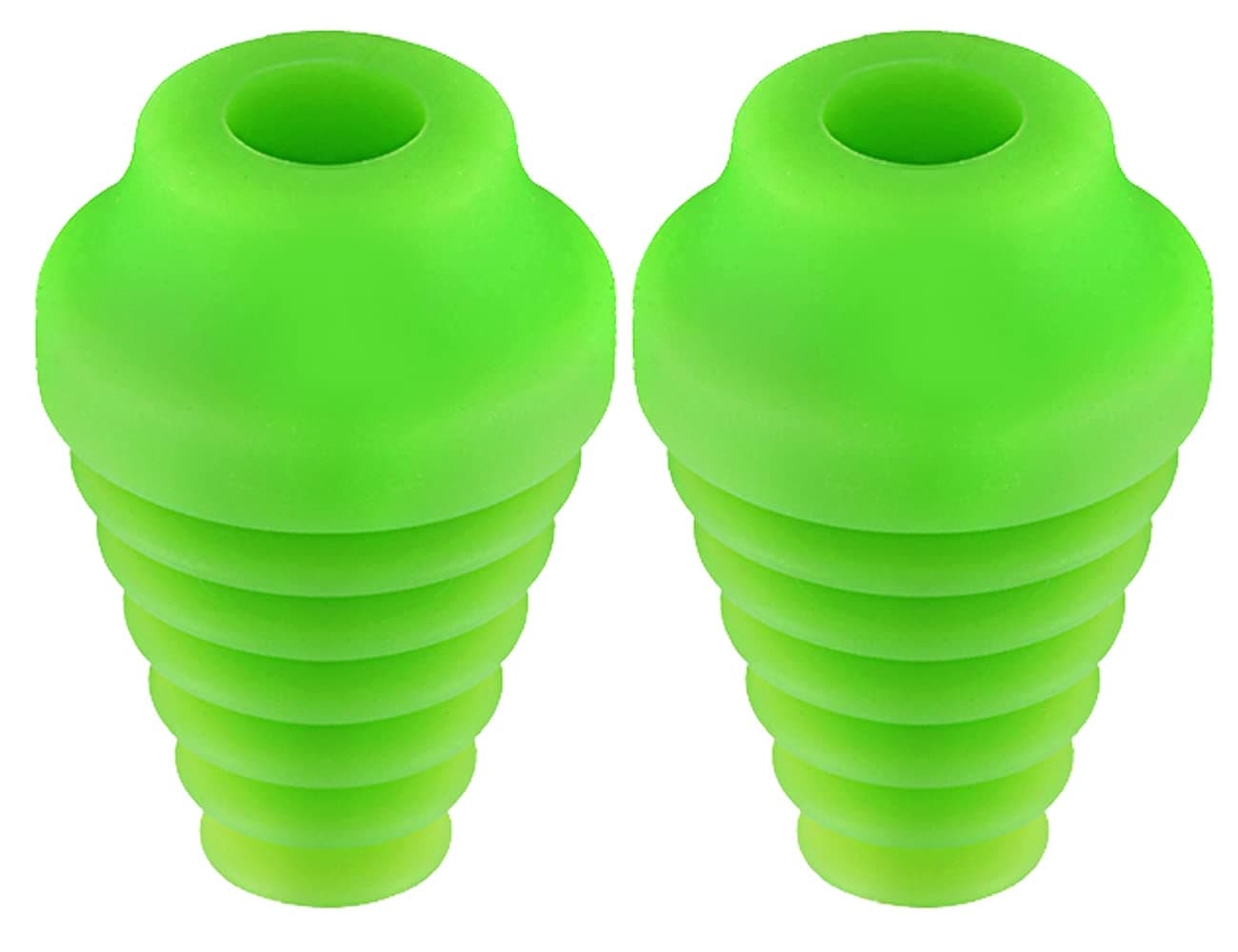 2PCS Silicone Pen Adapter Round & Flat Tips Heat Resistant Adapter for Water Glass Tube (Green)