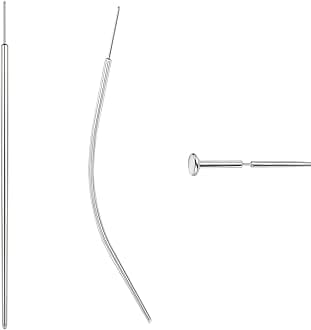 BodyAce 14G 16G 18G 20G Piercing Taper, Stainless Steel Threadless Insertion Pin Screw On Assistant Tool, Curved Body Piercing Stretching Kit for Ear/Nose/Navel/Lip/Eyebrow