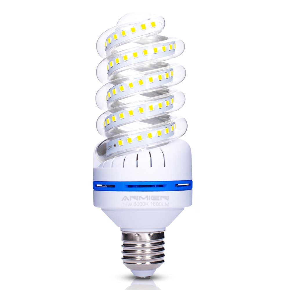 LED Bulbs 16Watt,ANMIEN LED Light Bulbs Daylight 6000K, E27/E26 LED Spiral Light with 1400 Lumens Non-Dimmable LED Lamp for Home Lighting Decorative (1pack)