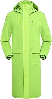 Men's Rain Jacket with Hood Waterproof Lightweight Long Safety Raincoat Rain Gear
