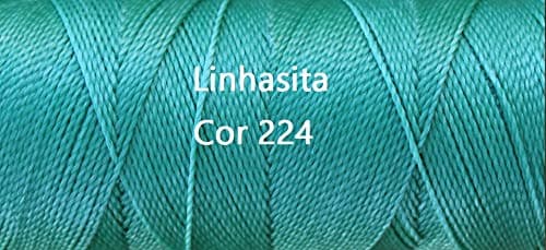 Linhasita Cor 224 - Green Aqua, Waxed Polyester Spool/String/Cord/ 186yd-170m