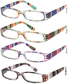 Gamma Ray Women's Reading Glasses - 4 Pairs Ladies Fashion Readers for Women