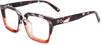 COASION Classic Non-prescription Clear Lens Eyeglasses for Women Thick Square Frame Eyewear