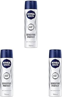 Men AntiPerspirant Spray Sensitive Protect 48 Hours Deodorant, 150 ml (Pack of 3)