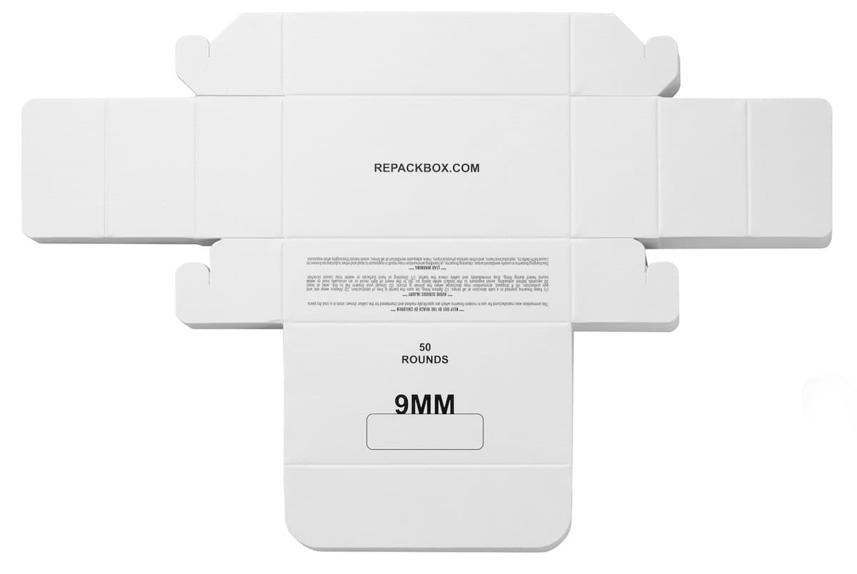 REPACKBOX - You GET 3 Sample Boxes - 9MM Military Cardboard Ammo Box Holds 50 Rounds - NATO Approved
