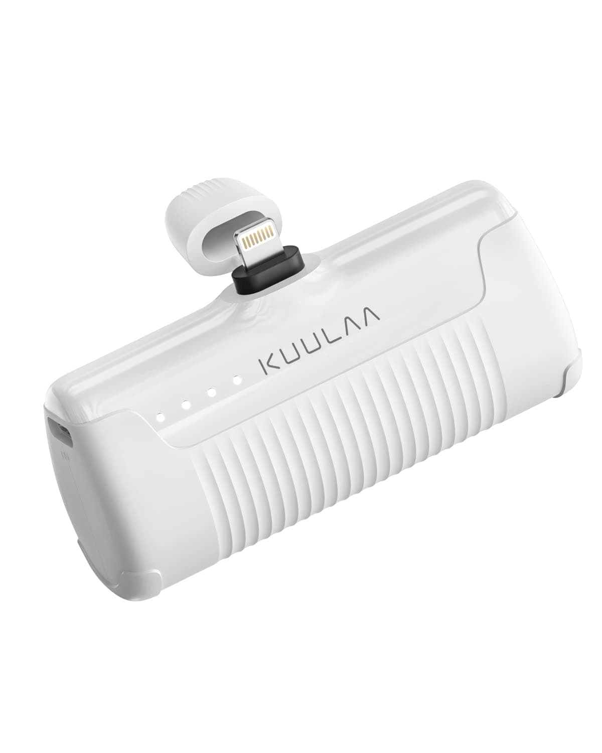 Kuulaa Small Portable Charger iPhone with Built-in Lightning Cable 4500mAh Power Bank Mini Battery Pack for iPhone 14/13/13 Pro/12/12 Pro/11/XR/XS/X/8/7/6, White