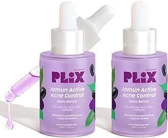 PLIX - THE PLANT FIX 2% Salicylic Acid Jamun Active Acne Control Dewy Serum 30 ml for Active Acne & Dark Spot Reduction with Caffeine for Breakout Control (Pack of 2)