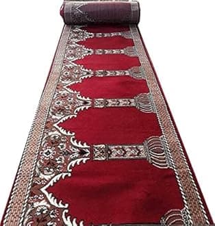 Janamaz Rolls for Masjid (Mosque) Prayer Carpet Any Religious Houses & Gallery Runner Carpet 4 x 18 Feet Color Red