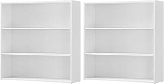 VASAGLE Set of 2 Bookshelves, 31.5 Inches Wide, 3-Tier Open Bookcases with Adjustable Storage Shelves, Floor Standing Units, Cloud White ULBC173T14-2
