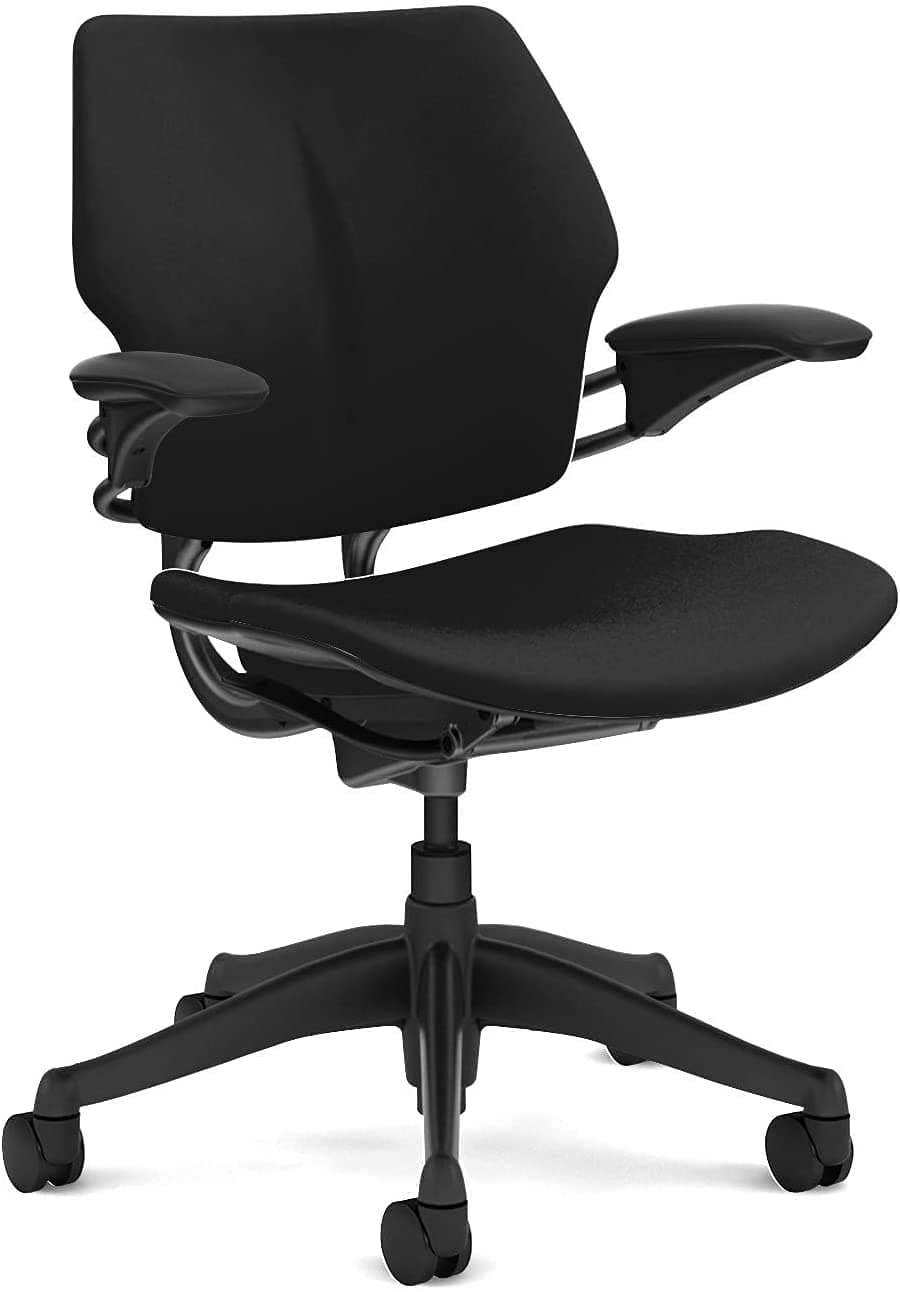 OFFICE LOGIX SHOP Humanscale Freedom Task Chair - Height-Adjustable Duron Arms (Rеnеwеd) by OfficeLogixShop (Grey, w/Headrest)
