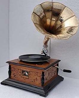 HMV Antique Vintage Replica Gramophone, Phonograph New Working Gramophone Speaker with Free one Songs Disk
