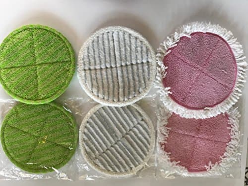 Round Floor Replacement Pads- Pack of 6 - for Bissell SpinWave and Elicto Spin Mop