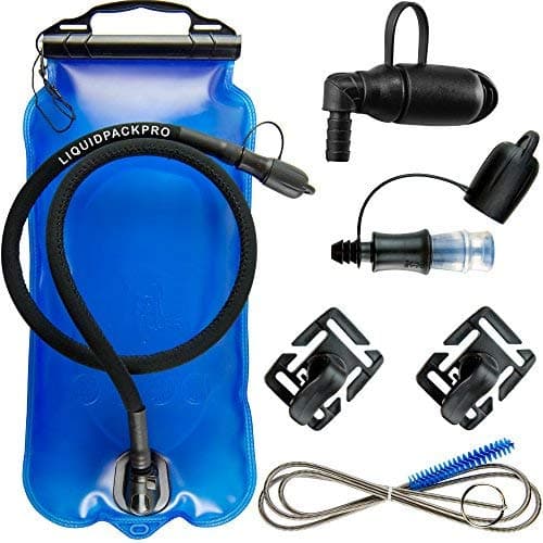 LIQUIDPACKPRO Hydration Bladder 2 Liter 2L Water Reservoir 2 Liter Hydration Bladder Water Bladder for Backpack 70 OZ For Running Cycling Hiking Water Backpack Bladder Bag Cleaning Kit Set