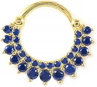 Nose Piercings 925, Double Hoop Rhinestone Nose Ring Cubic-Zirconia Sterling Silver Flower Cubic Zirconia 1MM for Women Man Jewelry Gifts