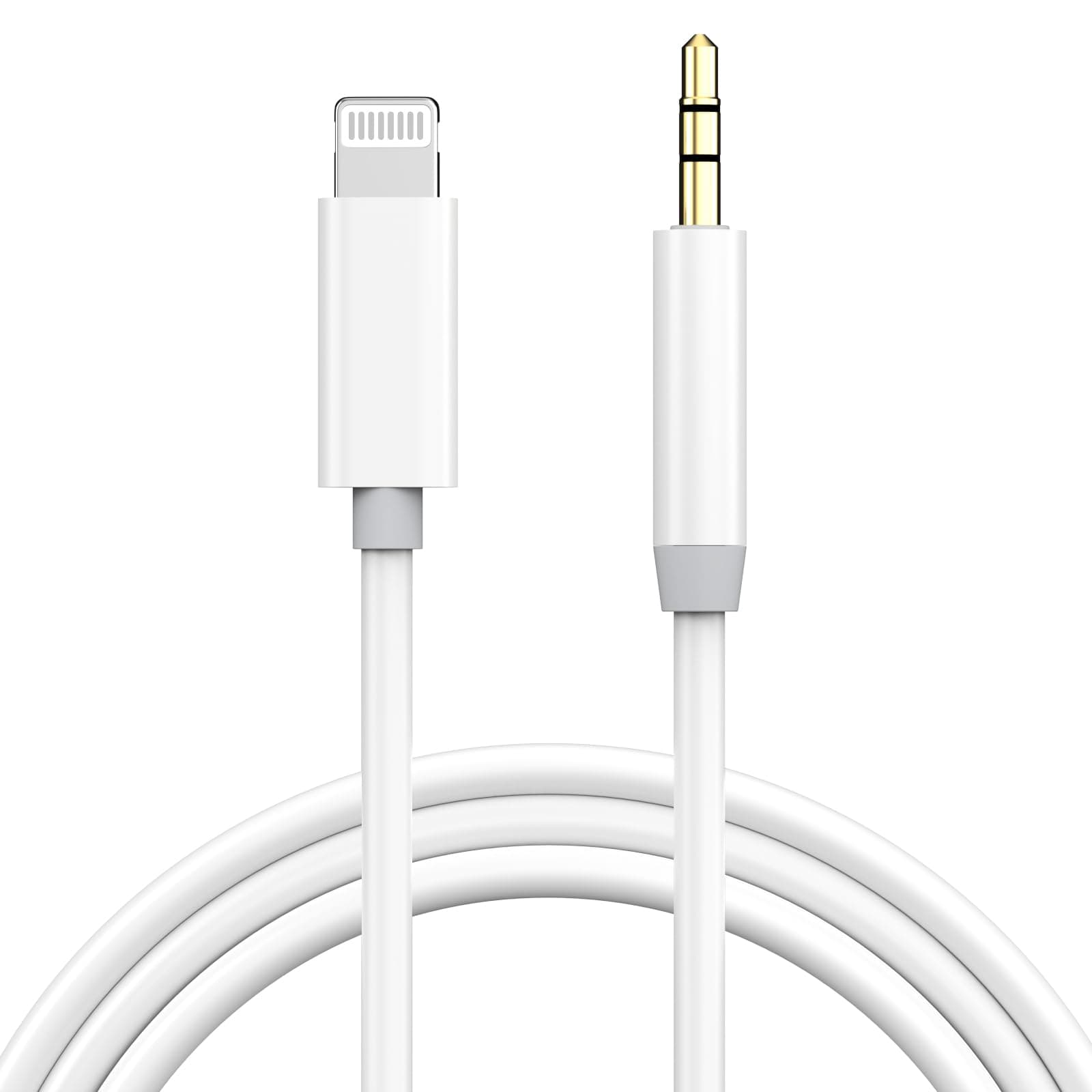 Apple MFi Certified Aux Cord for iPhone, 3.3FT Lightning to 3.5mm Audio Jack Adapter, Lightning to Aux Cable Compatible with iPhone 14 13 12 11 XS XR X 8 7 for Car Home Stereo/Speaker/Headphone, White