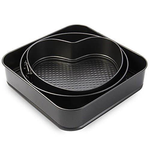 3 Piece Nonstick Cake Pans baking Set with Round Heart Square Shape wedding Cake Bakeware Mould Springform Pan with removable bottom