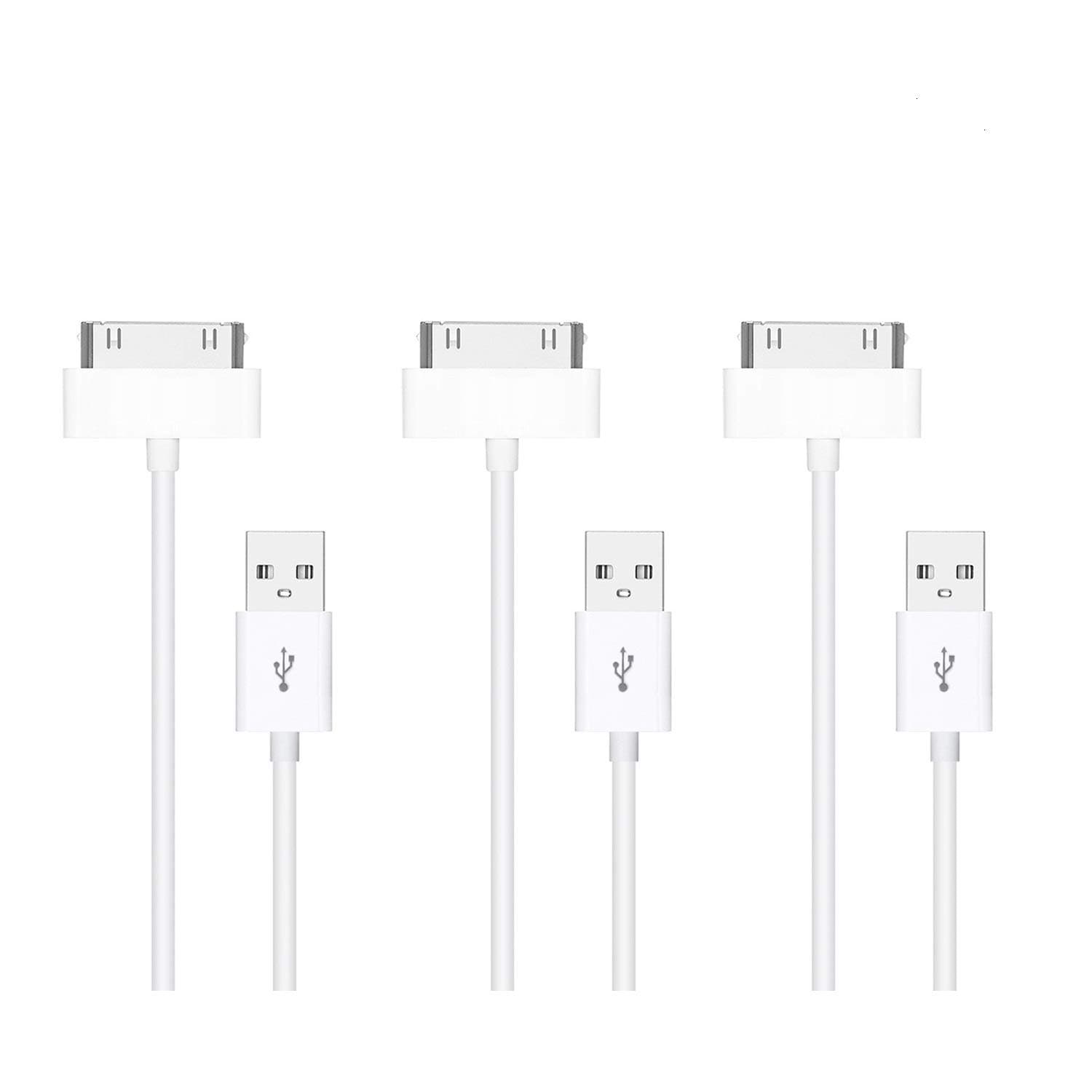 Iafand (3 Pack) iPhone 4S Cable, 3-Pack USB Sync and Charging Cable for iPhone 4/4S, iPhone 3G/3GS, iPad 1/2/3, iPod - 3 Feet / 1 Meter