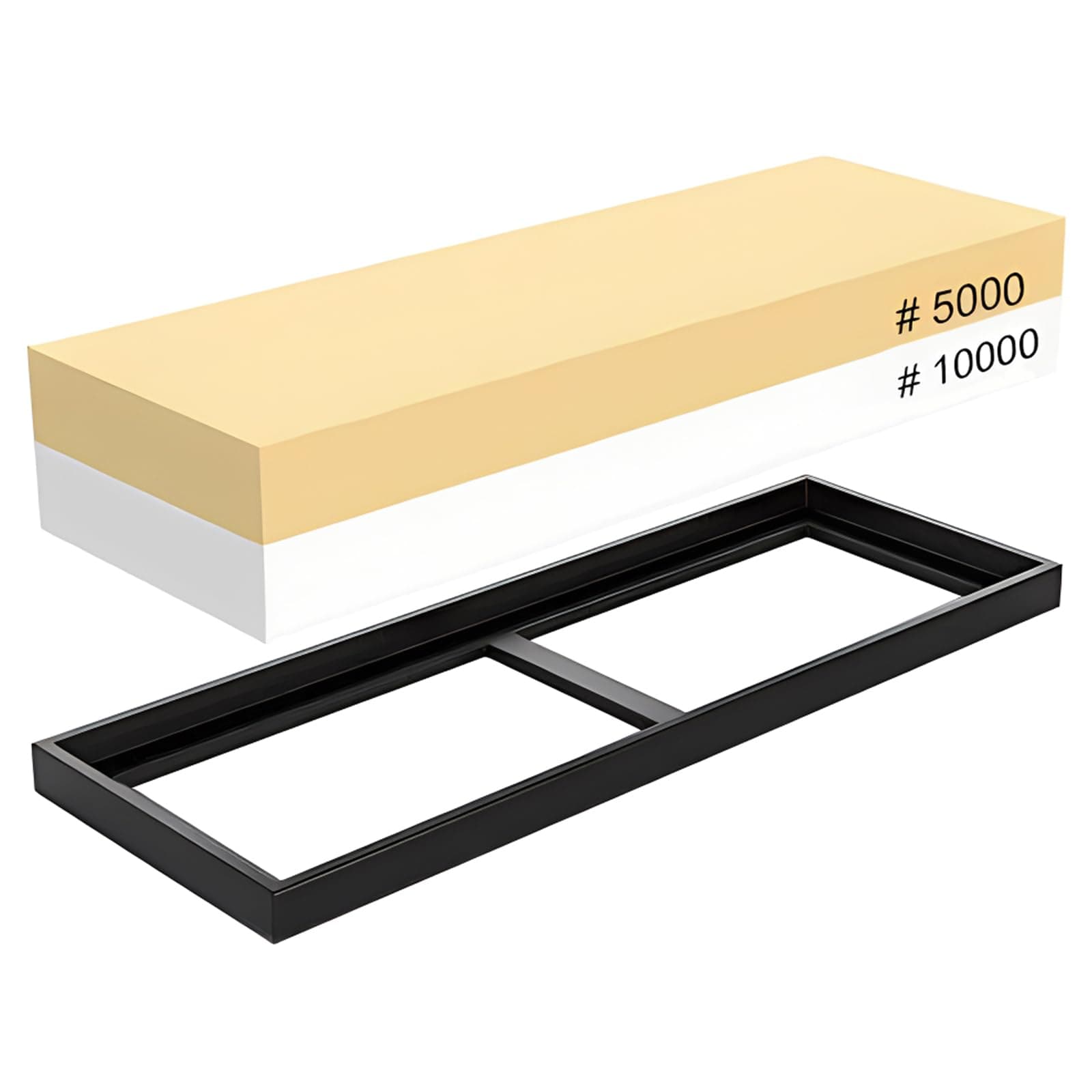 Whetstone 5000/10000 Grit Sharpening Stone, 2 Side Polishing Kit Professional Waterstone Sharpener for Kitchen Cutlery and Outdoor Blades Polishing Tools, Waterstone Rubber Stone Holder Included