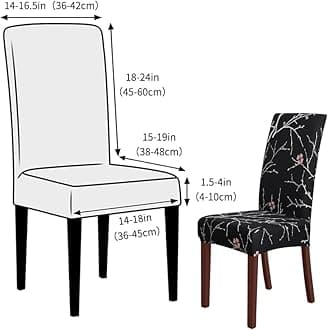 FORCHEER Pattern Stretch Chair Covers for Dining Room Set of 6,Printed Stretchable Dining Chair Slipcover Washable Removable for Kitchen,Hotel,Restaurant,Ceremony Universal Size(6PCS,Flower)
