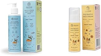 - Baby Multi-Vitamin Body & Hair Wash - 200 ml and Post-Biotic Face Cream Moisturiser with Golden Millets, Jojoba, Calendula - 30 g