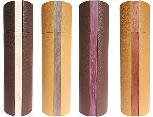 Pepper, Salt, or Spice Mill / Grinder in Leather Wrapped Maple