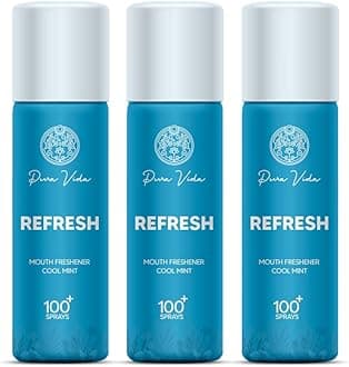 Pura Vida Refresh Ayurvedic Instant Mouth freshner Spray | Longlasting Freshness, Gumand Tooth Protection (Pocket Friendly)