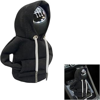 Car Gear Shift Cover, Fashionable Hoodie Car Shift Knob, Winter Warm Gear Shift Knob Cover Sweater Shirt,Auto Interior Accessories Shift Knob,Universal Car Decor Accessories (Black)
