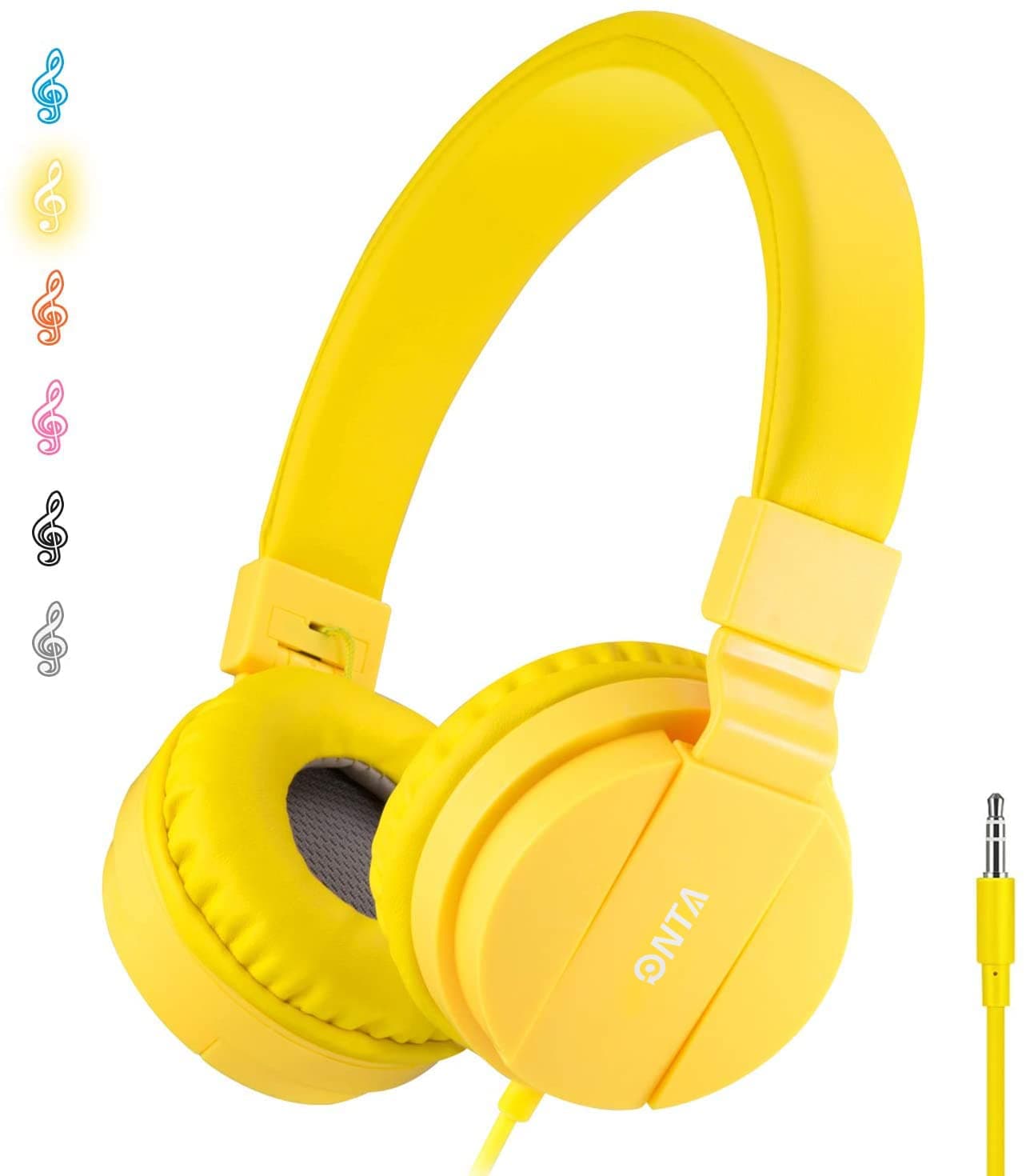 – Foldable Headphone,On-Ear Audio Adjustable Lightweight Headphone for Cellphones Smartphones Iphone Laptop Computer Mp3/4 Earphones(Yellow)