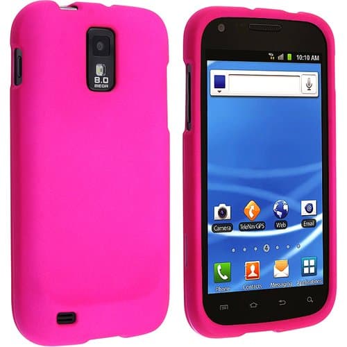 eForCity Snap-on Rubber Coated Case Compatible with T-Mobile Samsung Galaxy SII / S2 Hercules SGH-T989 (T-Mobile), Hot Pink