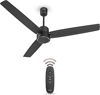 FAB BLDC Ceiling Fan 1200mm (Made In India), 380 RPM, Savings Upto 65%, Reverse Rotation, 4 Modes (Boost,Sleep,Breeze,Mop), Low Wattage 30W, Low Noise, Air Flow:225 CMM, 3Y Warranty, Black