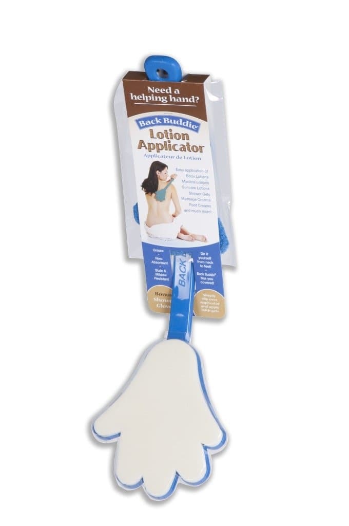Light-Weight, Ergonomic Lotion Applicator - Ocean Blue - with Exfoliating Shower Glove - Personal Skin Care Tool, Bath Accessory and Back Scratcher