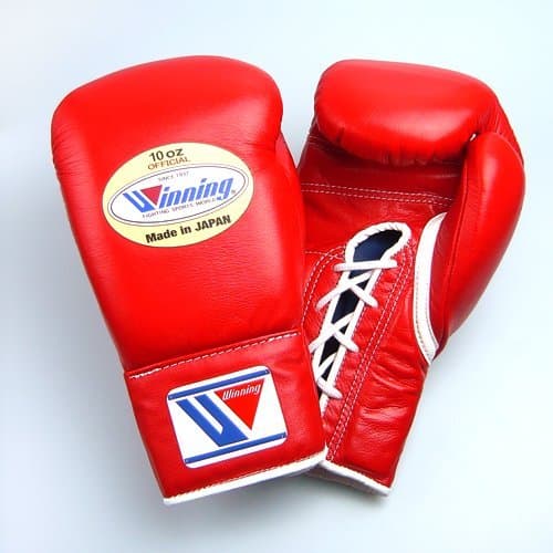 Winning Boxing Gloves (RED) 10oz Lace Up Pro Type MS-300 Handcrafted In Japan