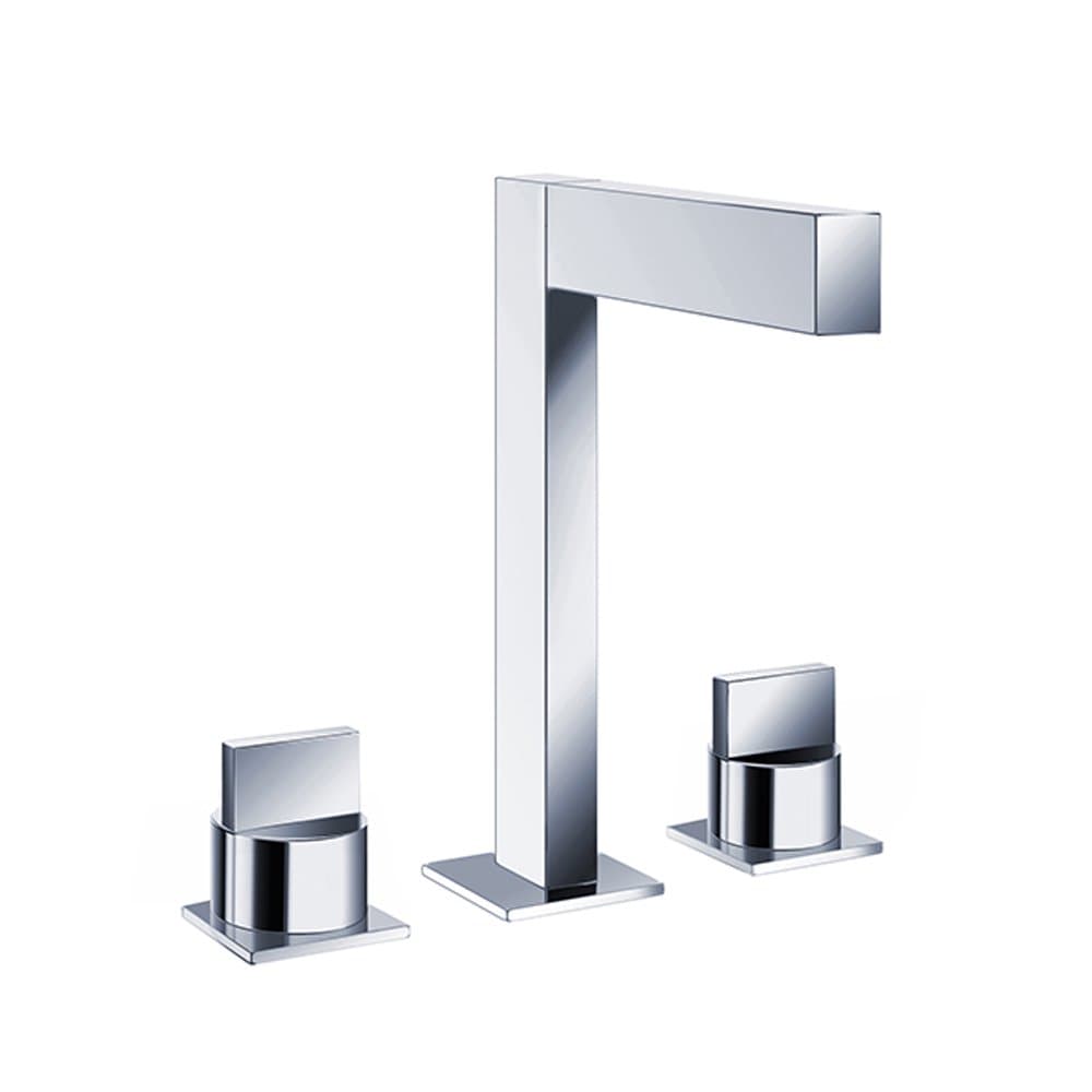 TSU141 Opus 2 Three Hole Deck-Mounted Basin Mixer, Polished Chrome Finish