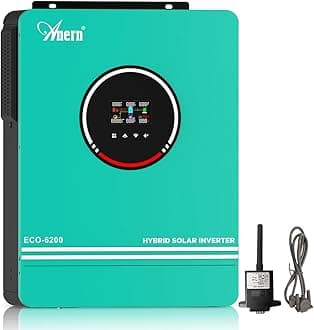 Anern 6200W Hybrid Solar Inverter 48V DC to 220-240VAC, Off Grid Pure Sine Wave Solar Inverter Built-in 120A MPPT Solar Charge Controller, 2AC Output Can Work Without Battery