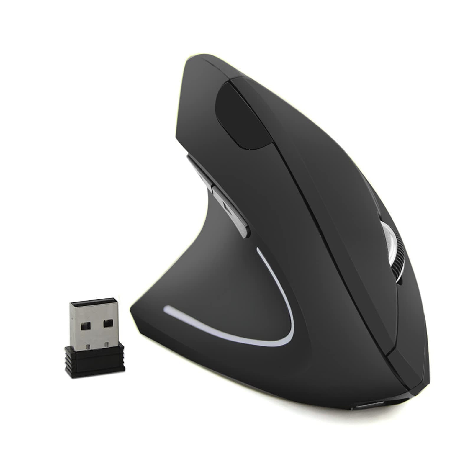 Left-Handed Mouse, Rechargeable 2.4G Wireless Ergonomic Vertical Mice with USB Receiver, 6 Buttons Optical Vertical Cordless Mice for Laptop Computer PC Desktop Computer Notebook,for Lefty Hands